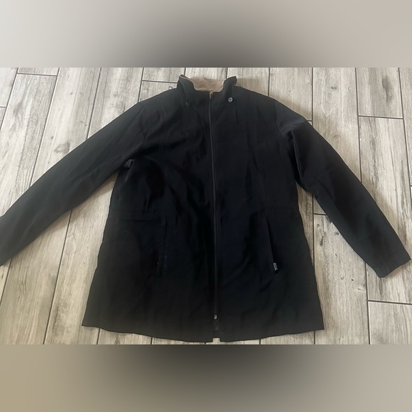 Men’s used size XL black rain jacket coat London Fog pockets - Picture 1 of 6